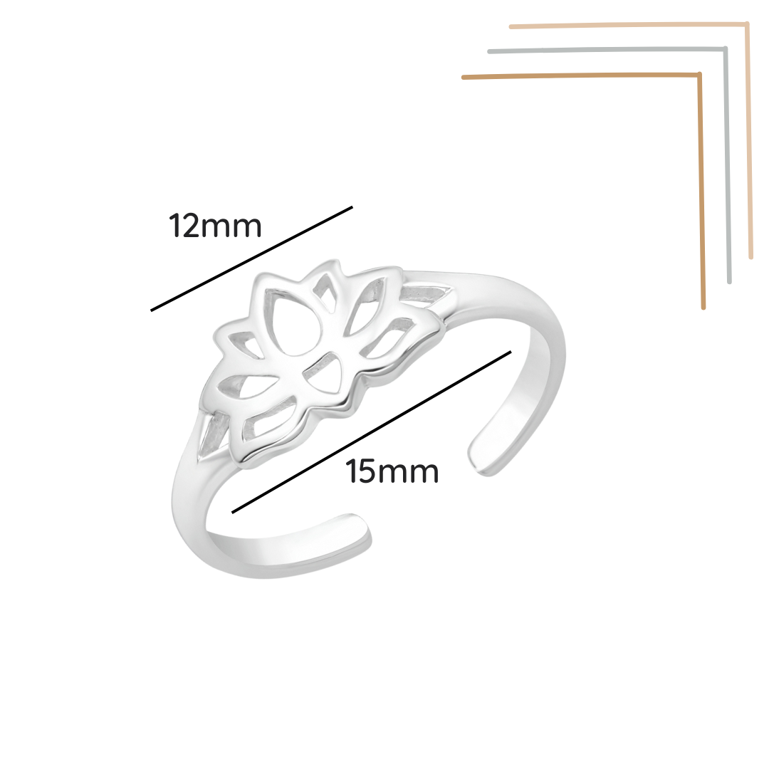 Lotus Flower Sterling Silver Toe Ring