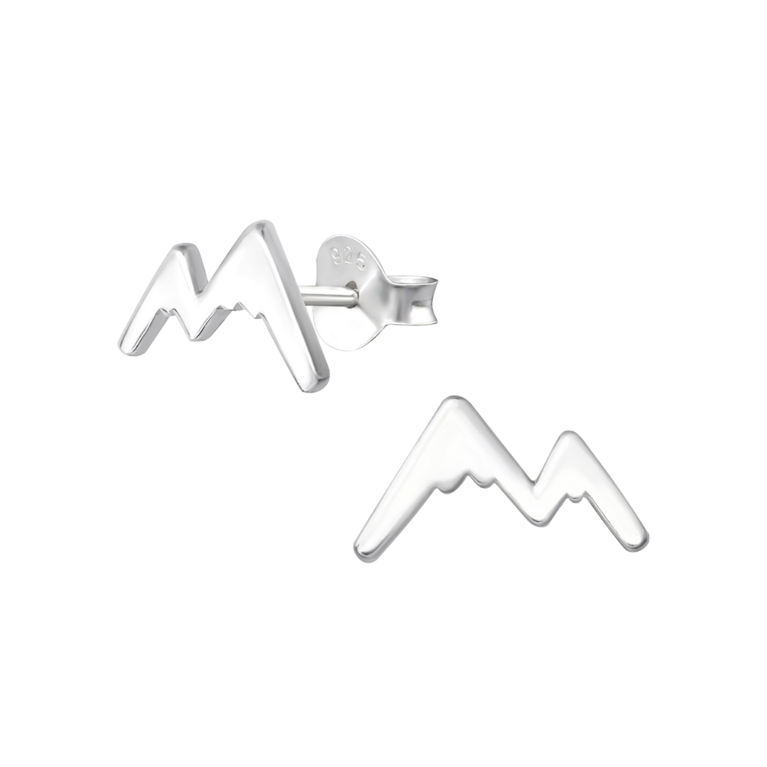 Mountain Sterling Silver Ear Studs