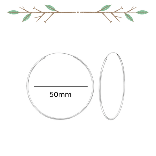 50mm Sterling Silver Ear Hoops