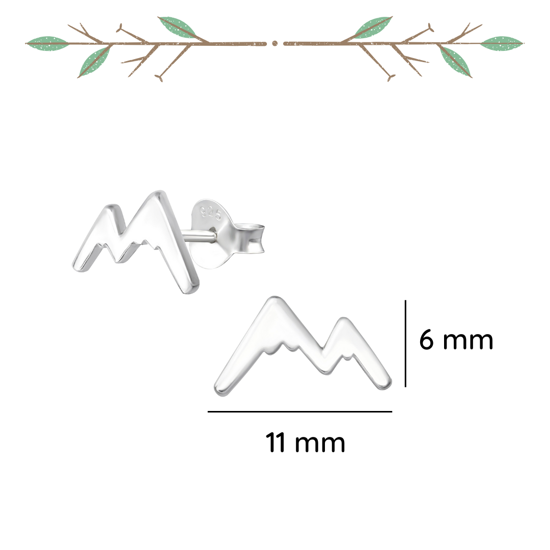 Mountain Sterling Silver Ear Studs