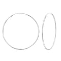 50mm sterling silver ear hoops on a white background