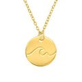 Wave gold-plated sterling silver necklace on a white background