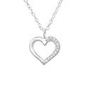 Heart Sterling Silver Necklace With Cubic Zirconia