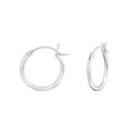 14mm French-lock sterling silver ear hoops on a white background