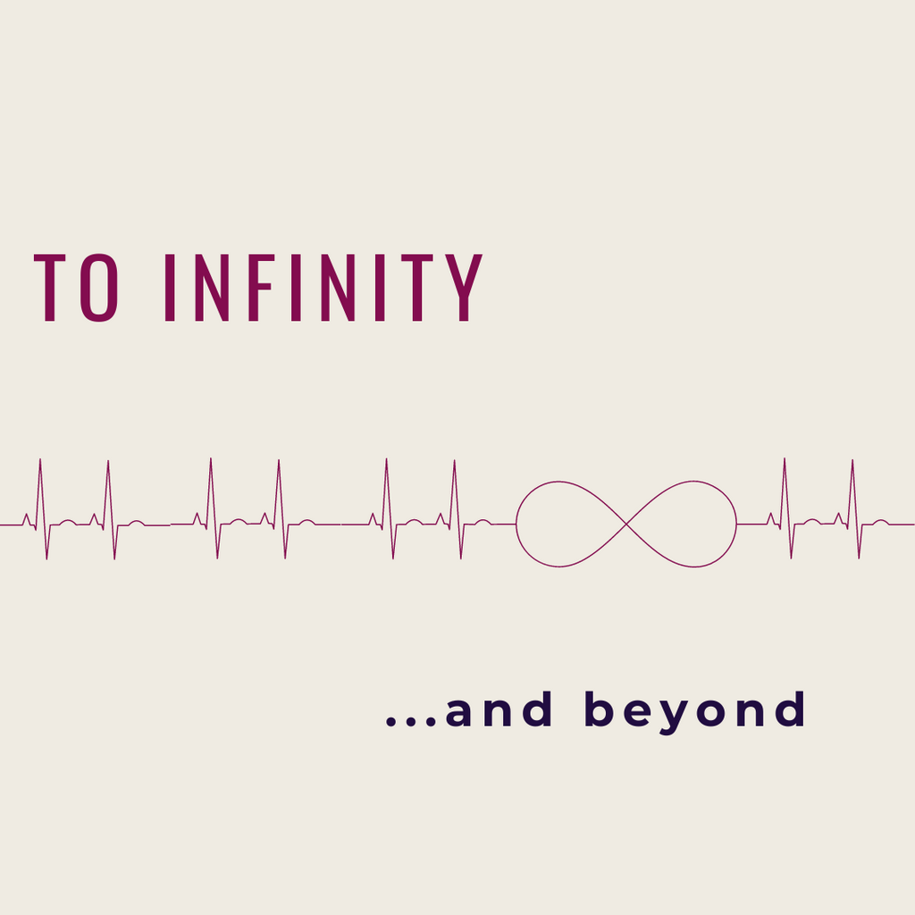 Infinity heart Y sterling silver necklace shown from an alternate angle