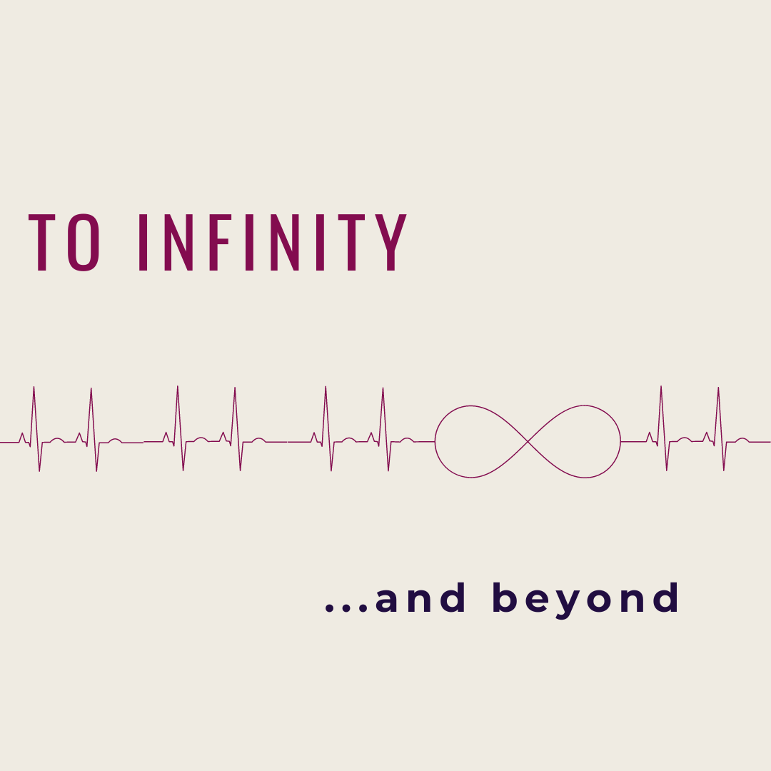 Infinity heart Y sterling silver necklace shown from an alternate angle