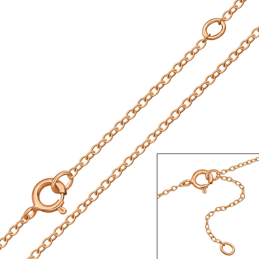 39cm rose-gold-plated sterling silver cable chain size and measurement guide