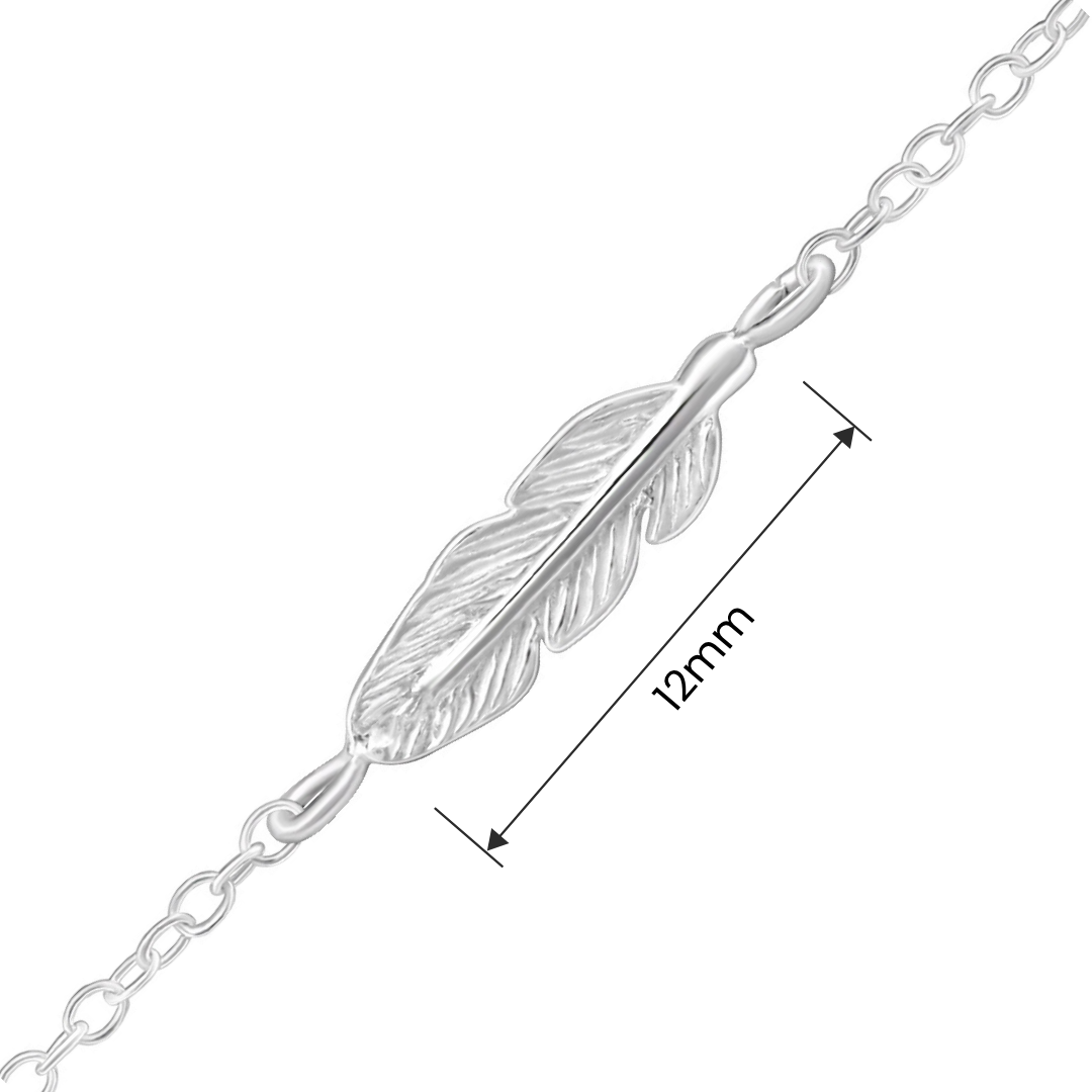 Feather sterling silver bracelet size and measurement guide