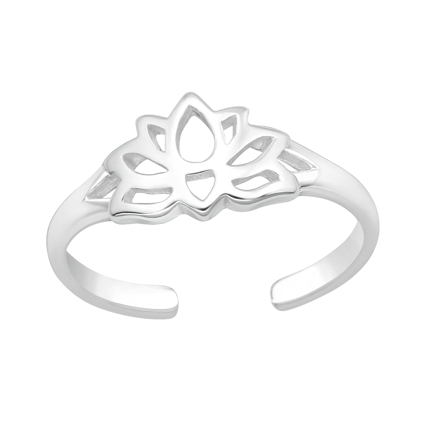 Lotus Flower Sterling Silver Toe Ring